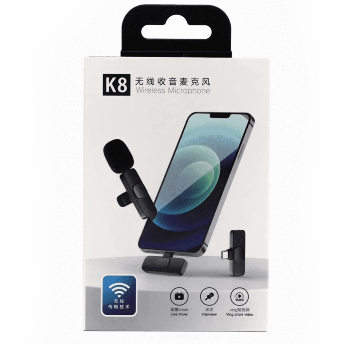 میکروفون بی‌سیم K8 یقه‌ای Type-C با قابلیت کاهش نویز و صدای شفاف