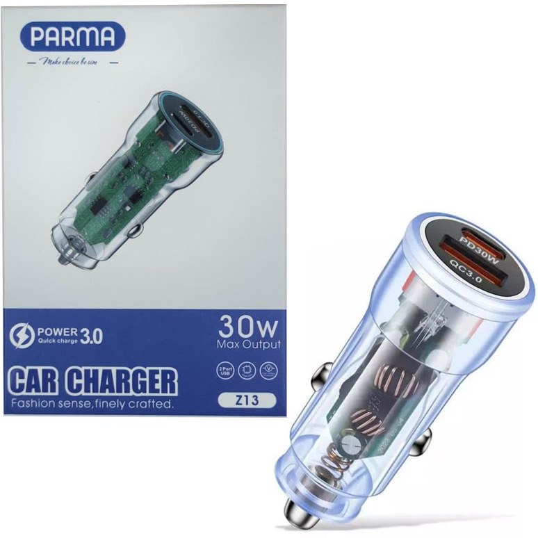 شارژر فندکی PARANA مدل Z13 توان 30 وات QC 3.0 دو پورت