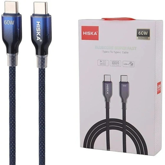 کابل شارژ هیسکا مدل LX-911CC | کابل Type-C با توان 60 وات
