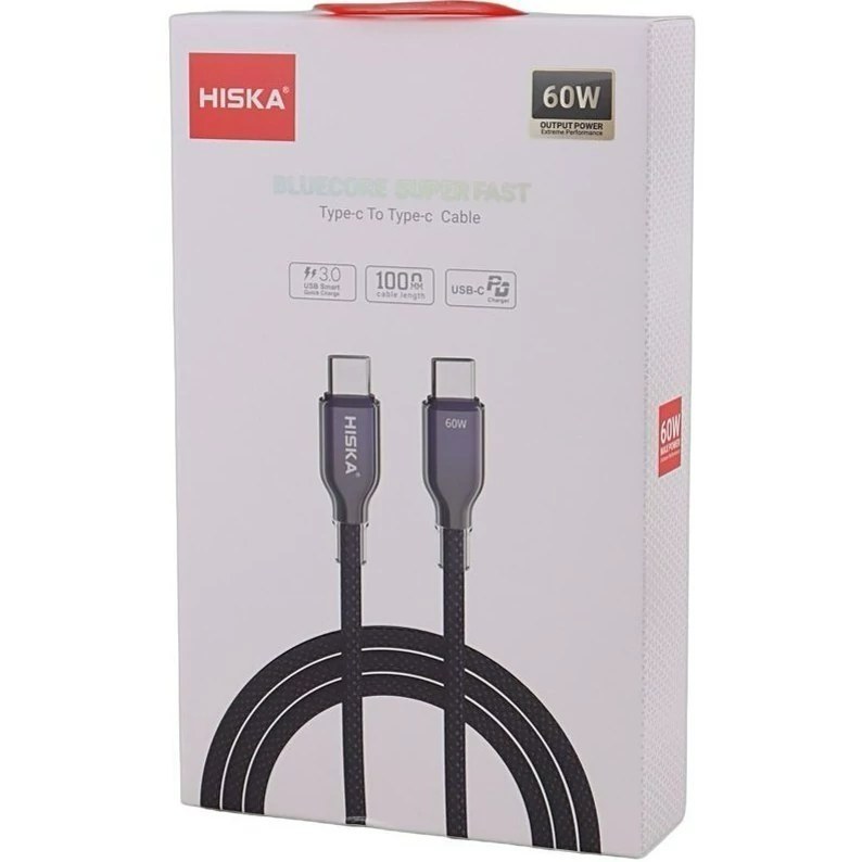 کابل شارژ هیسکا مدل LX-911CC | کابل Type-C با توان 60 وات