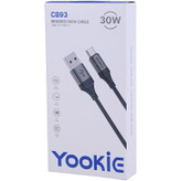 کابل شارژ سریع تایپ C یوکی (Yookie) مدل CB93 توان 30 وات طول 1 متر