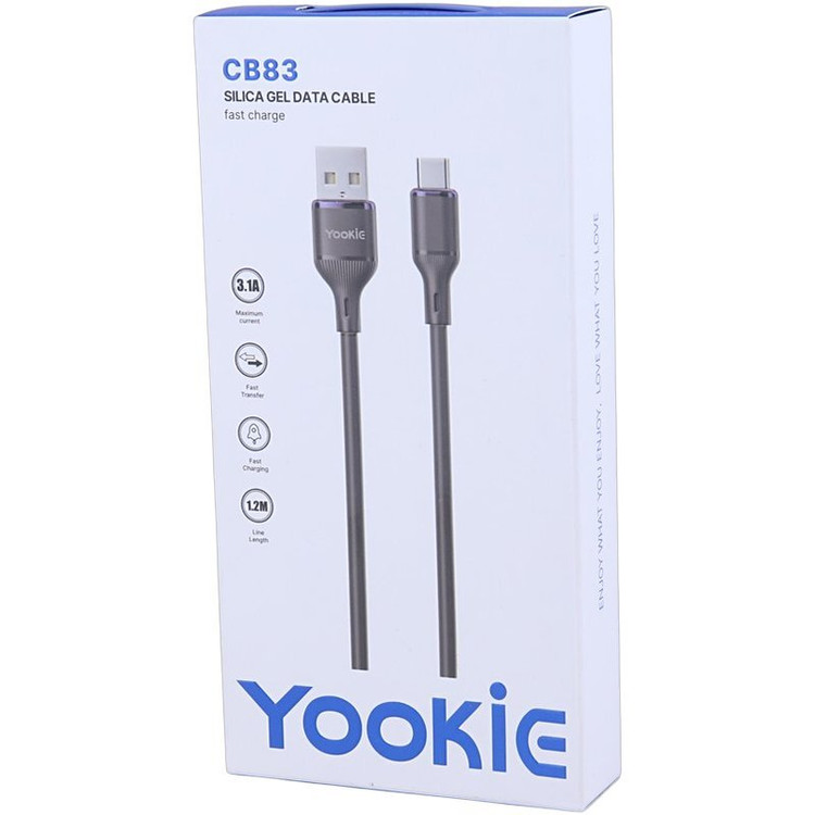 کابل شارژ سریع تایپ C یوکی مدل CB83 با توان 3.1 آمپر و طول 1.2 متر