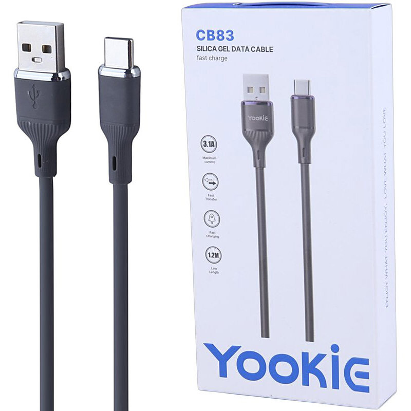 کابل شارژ سریع تایپ C یوکی مدل CB83 با توان 3.1 آمپر و طول 1.2 متر