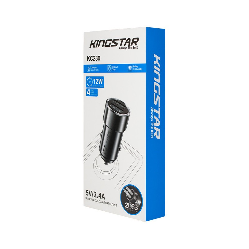 خرید شارژر فندکی کینگ استار مدل KC230 | شارژر خودرو