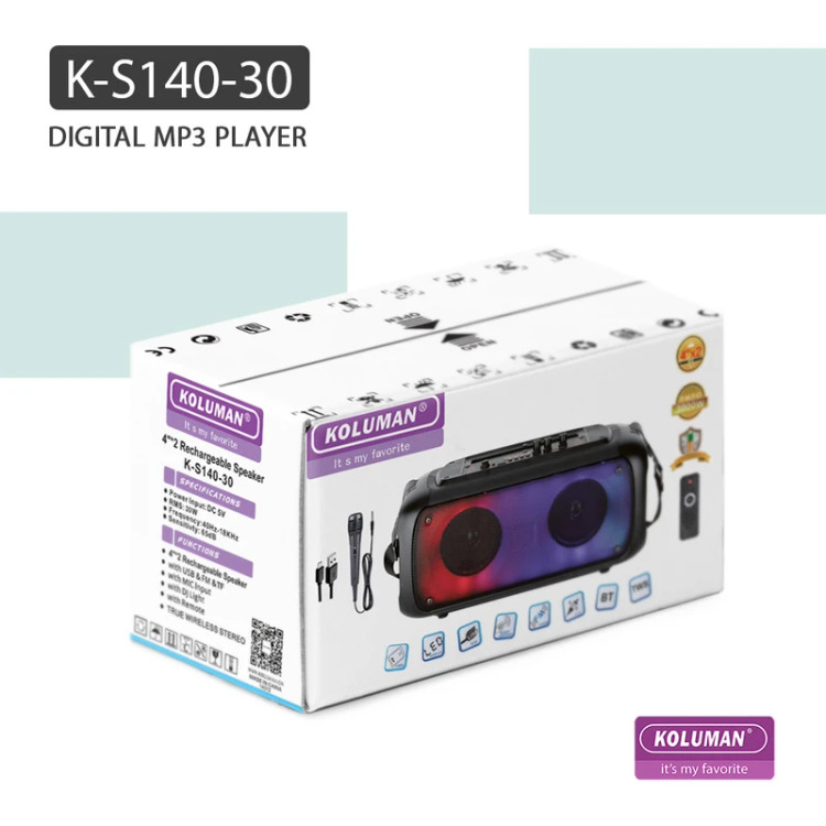 اسپیکر بلوتوثی قابل حمل کلومن مدل K-S140-30